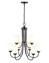  9809-MB - Ivey Lake 9-Light Chandelier Ceiling Light Matte Black