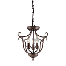  1323-RBZ - Fulton 3-Light Pendant light Rubbed Bronze