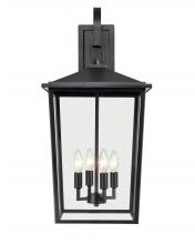  2984-PBK - Fetterton 4-Light Outdoor Wall Sconce Powder Coated Black