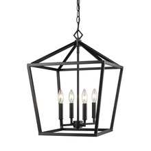  3244-MB - 4-Light Pendant light Matte Black