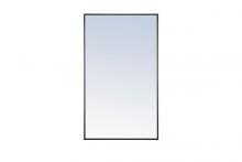  MR4074BK - Metal Frame Rectangle Mirror 24 Inch Black