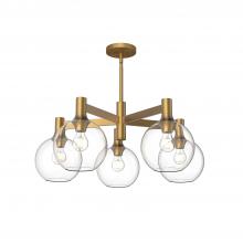  CH506129AGCL - Castilla 29-in Aged Gold/Clear Glass 5 Lights Chandeliers