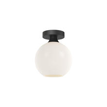  FM506108MBOP - Castilla 8-in Matte Black/Opal Matte Glass 1 Light Flush Mount