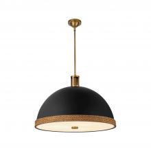  PD331024MBVB - Doral 24-in Matte Black/Vintage Brass 3 Lights Pendant