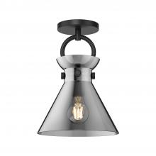  SF412509MBSM - Emerson 9-in Matte Black/Smoked 1 Light Semi Flush Mount