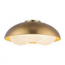  FM495316BGOP - Robyn 16-in Brushed Gold/Opal Glass Socket Flush Mount