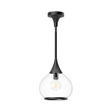  PD524110MBCL - Hazel 10-in Clear Glass/Matte Black 1 Light Pendant