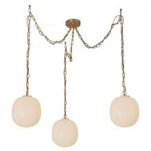  MP579712BGGR - Cherise 12-in Brushed Gold/Glossy Ribbed Opal Glass Socket Multi Pendant