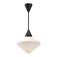  PD537714MBOP - Nora 14-in Matte Black/Opal Matte Glass 1 Light Pendant