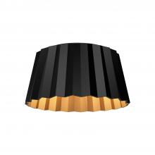  FM528514MB - Plisse 14-in Matte Black 2 Lights Flush Mount