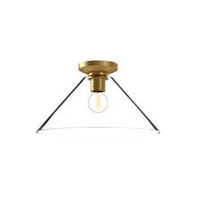  FM570314BGCL - Salem 14-in Brushed Gold/Clear Glass 1 Light Flush Mount