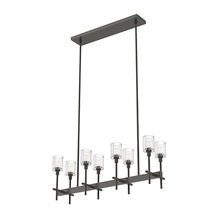  LP314308UBRC - SALITA 8 LIGHT LINEAR PENDANT URBAN BRONZE RIBBED CRYSTAL