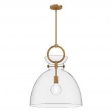  PD411818AGCL - Waldo 18-in Aged Gold/Clear 1 Light Pendant