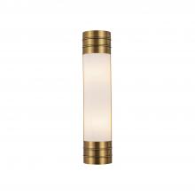  WV348218VBOP - Willard 18-in Vintage Brass/Opal Matte Glass 2 Lights Wall/Vanity