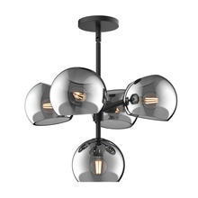  CH548518MBSM - Willow 18-in Matte Black/Smoked Solid Glass 5 Lights Chandeliers