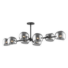  LP548848MBSM - Willow 48-in Matte Black/Smoked Solid Glass 8 Lights Linear Pendant