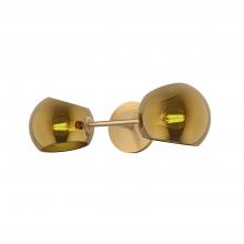  WV548217BGCP - Willow 17-in Brushed Gold/Copper Glass 2 Lights Wall/Vanity