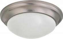  60/3272 - 2 Light - 14" Flush with Frosted White Glass - Brushed Nickel Finish