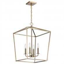  60/7931 - Emma 4 Light Small Pendant; Burnished Brass Finish