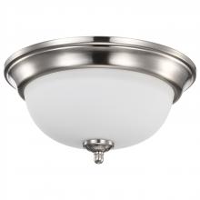  62/1560 - Center Lock 13 Inch LED Flush Mount; 19 Watt; 3000K; Brushed Nickel Finish; Frosted Glass