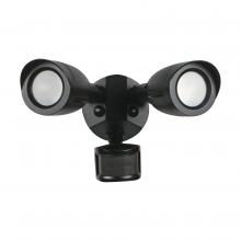  65/721 - LED Security Light; Dual Head; Motion Sensor Included; Black Finish; 4000K