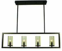  1154 MBLACK - 4-Light Matte Black Theorem Island Chandelier