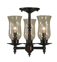  2506 PB - 3-Light Polished Brass Sheraton Flush / Semi-Flush Mount