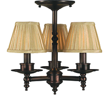  2516 MB - 3-Light Mahogany Bronze Sheraton Flush / Semi-Flush Mount