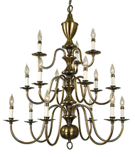  2527 PB - 15-Light Polished Brass Jamestown Foyer Chandelier