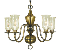  2545 AB - 5-Light Antique Brass Jamestown Dining Chandelier