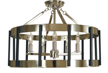  4666 SP/PN - 5-Light Satin Pewter/Polished Nickel Pantheon Semiflush