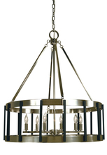  4668 SP/PN - 6-Light Satin Pewter/Polished Nickel Pantheon Pendant