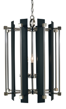  4805 PN/MBLACK - 5-Light Polished Nickel/Matte Black Louvre Chandelier