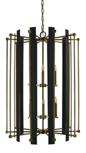  4806 SP/PN - 12-Light Satin Pewter/Polished Nickel Louvre Chandelier