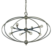  4949 AB/MBLACK - 8-Light Antique Brass/Matte Black Orbit Chandelier