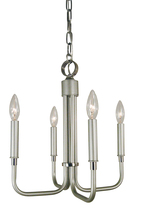  4954 SP/PN - 4-Light Satin Pewter/Polished Nickel Lara Mini Chandelier