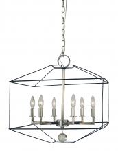  5306 PN/MBLACK - 6-Light Polished Nickel/Matte Black Isabella Chandelier