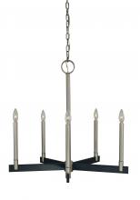  5355 BN/MBLACK - 5-Light Brushed Nickel/Matte Black Jessica Dining Chandelier