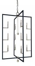  5369 PN/MBLACK - 12-Light Polished Nickel/Matte Black Minimalist Elegant Foyer Chandelier