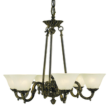  7886 MB/CM - 6-Light Mahogany Bronze Napoleonic Dining Chandelier