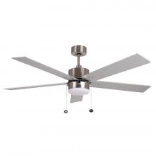  21276 - 5-Blade 52" NK Modern Cylinder Fan Silver/Walnut Blades Pull Chain 3K, 4K, 5K