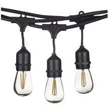  70097 - Vivio- Soli String Lights (48 Ft/ 15 Sockets)- Black Finish- 17 Bulbs Included