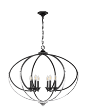  70127 - Vivio Luna 6-Light Chandelier - CH with MB Accents