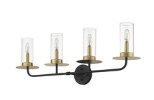  70163 - Vivio 4-Light Aura Two-Toned Vanity - Matte Black/ Matte Gold