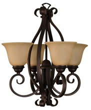  15420 - El Paso Series 4-Light Chandelier - Tea Stain Glass