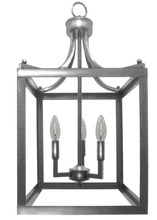  18968 - 3-Light Square Cage Entry - NK - No Glass