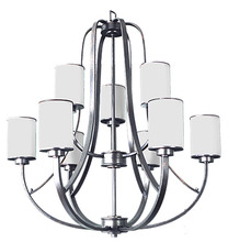  15933 - Lexington 9-Light White Glass Chandelier - NK