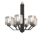  19656 - Paris 9-Light Chandelier - MB Clear Cylinder Glass