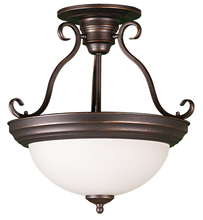  17603 - Semi Flush Entry Fixture - RB White Glass