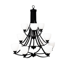  19539 - Victoria 12-Light Chandelier - MB White Glass